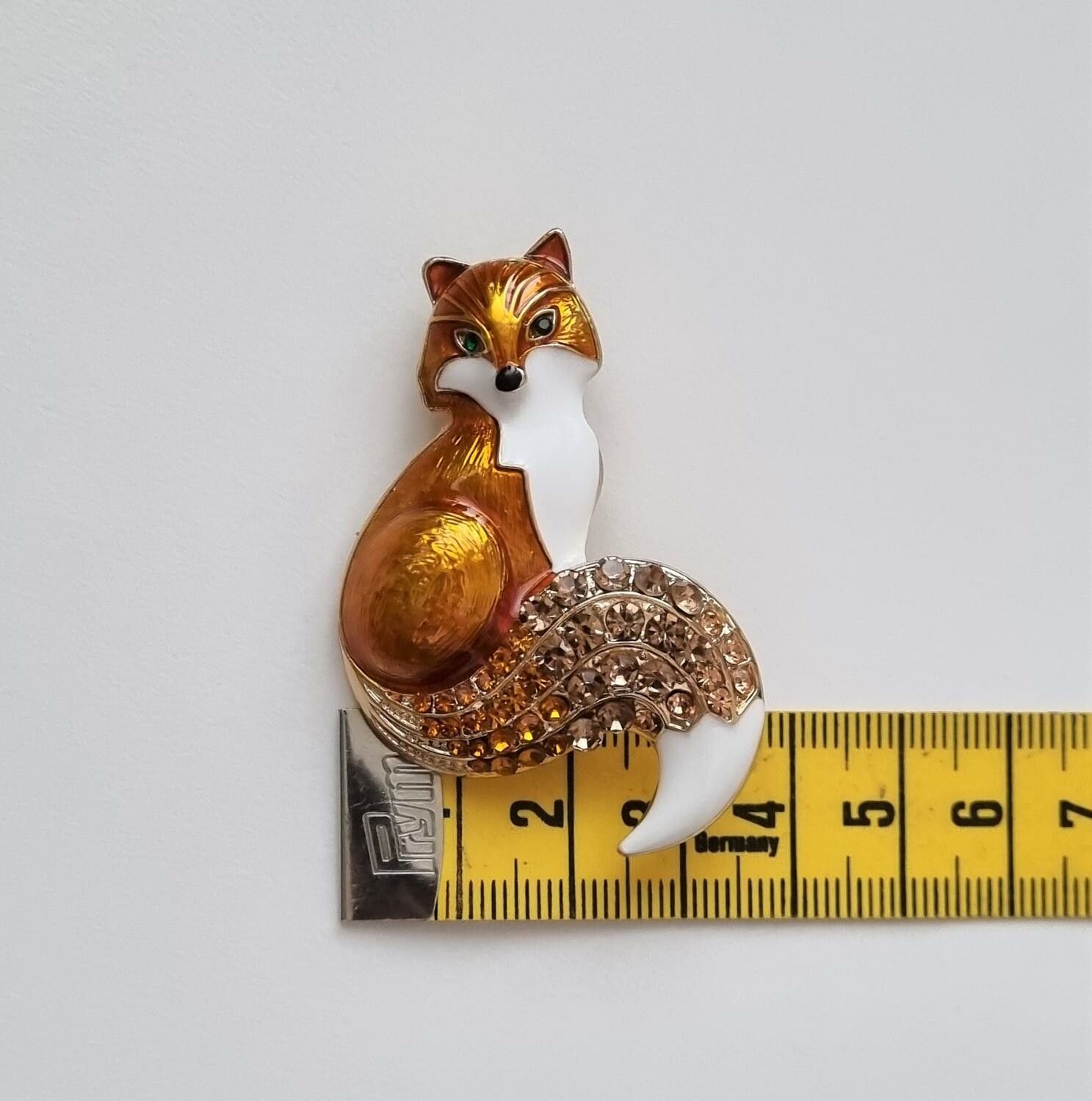 1 st detaljrik brosch hänge - Räv (gul)