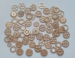 50 st kugghjul i steampunk, kuggar, gears minikugghjul (KC gold / guldfärgade)