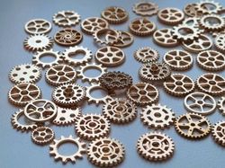 50 st kugghjul i steampunk, kuggar, gears minikugghjul (KC gold / guldfärgade)