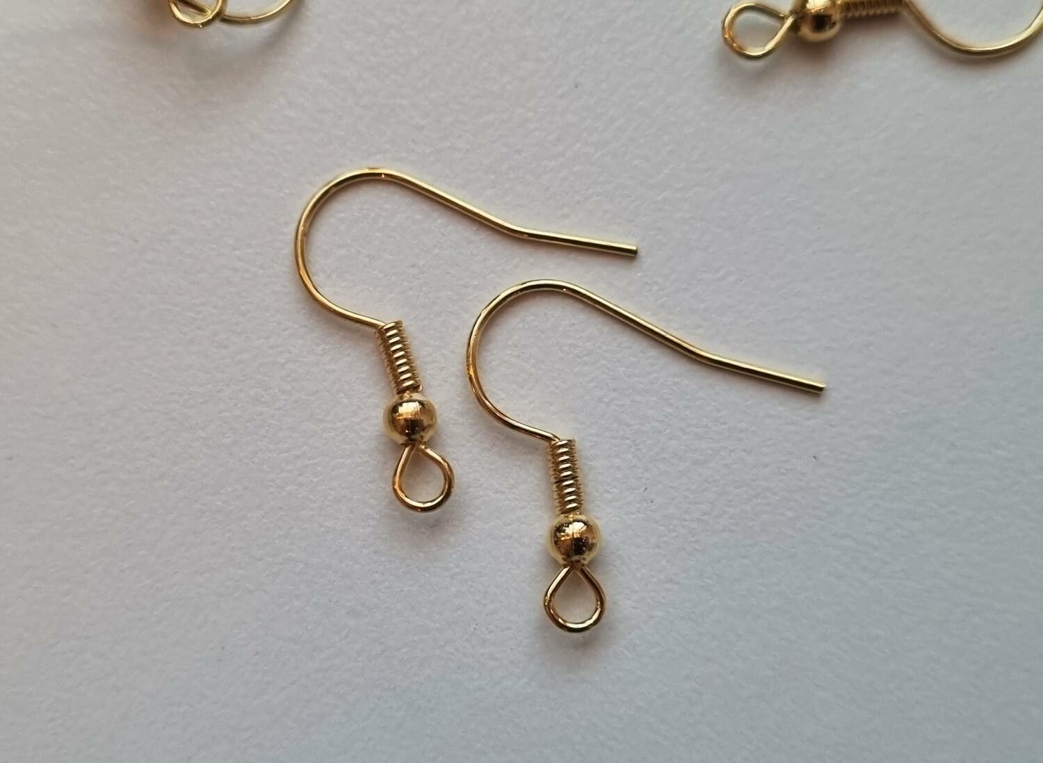 20 st örhängeskrokar i rostfritt stål (12 x 20 mm) - Guldfärgade