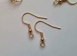 20 st örhängeskrokar i rostfritt stål (12 x 20 mm) - Guldfärgade