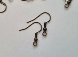 20 st örhängeskrokar i rostfritt stål (12 x 20 mm) - Bronsfärgade