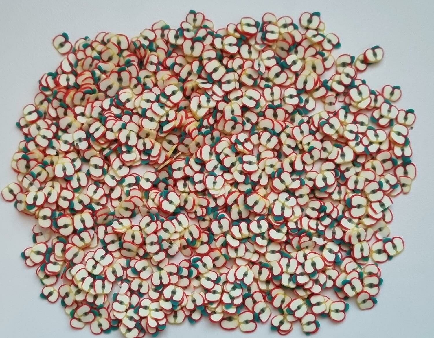 1000 st små frukter (Äpple) av mjuk lera, polymerlera för scrapbooking