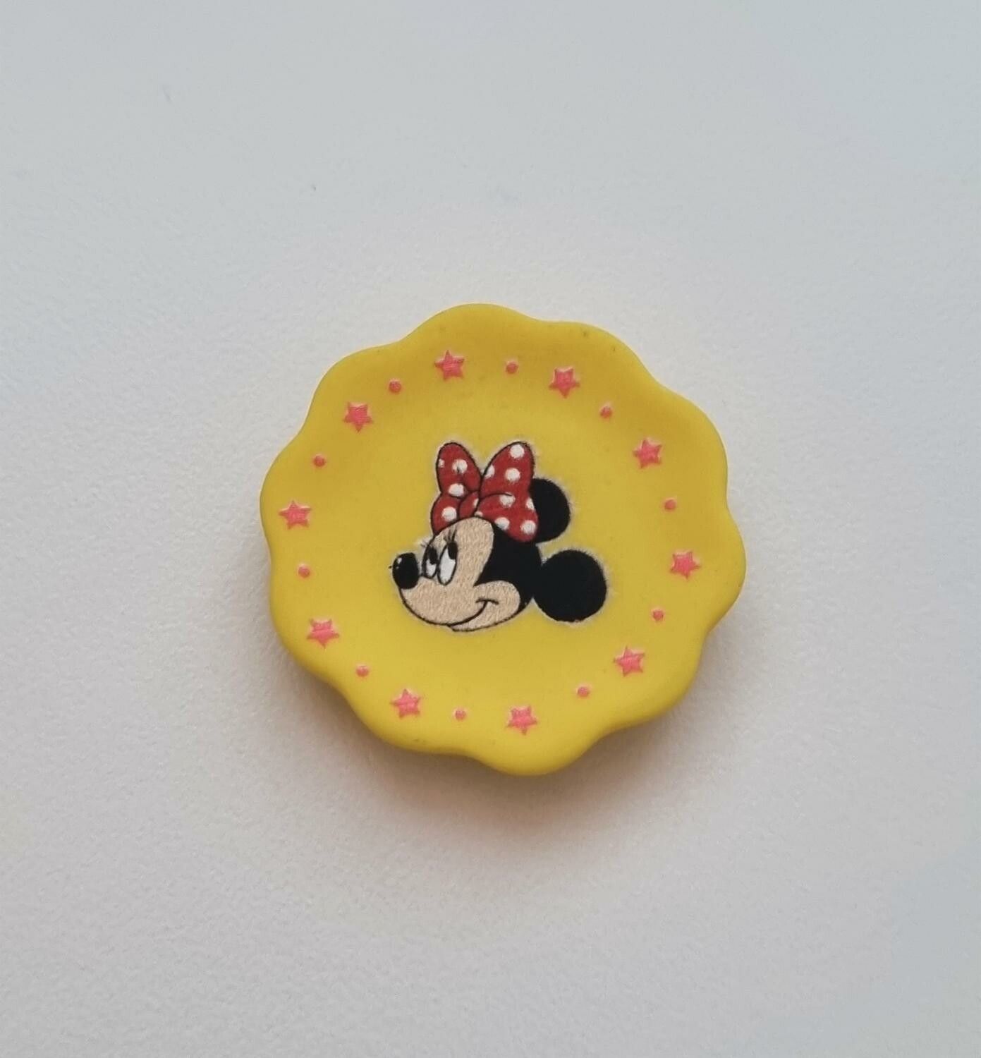 1 st fat / tallrik. Miniatyr för dockskåp, tittskåp (gul)