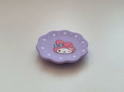 1 st fat / tallrik. Miniatyr för dockskåp, tittskåp (lila)