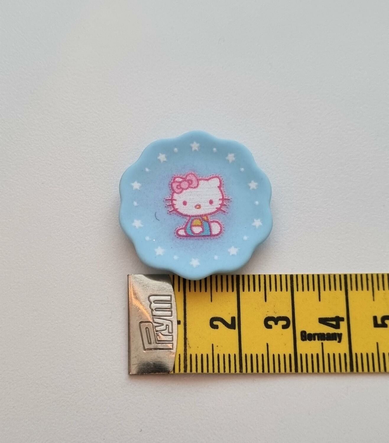 1 st fat / tallrik. Miniatyr för dockskåp, tittskåp (ljusblå)