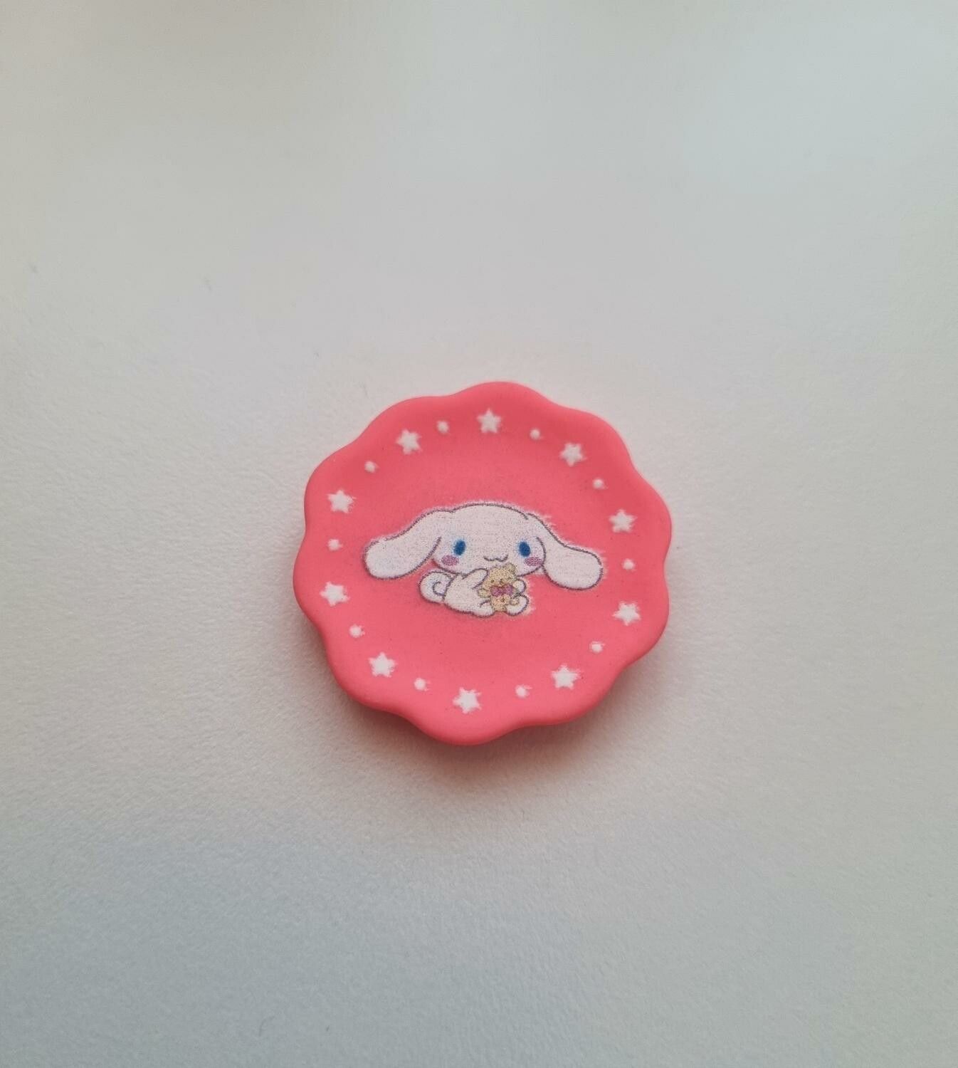 1 st fat / tallrik. Miniatyr för dockskåp, tittskåp (rosa)