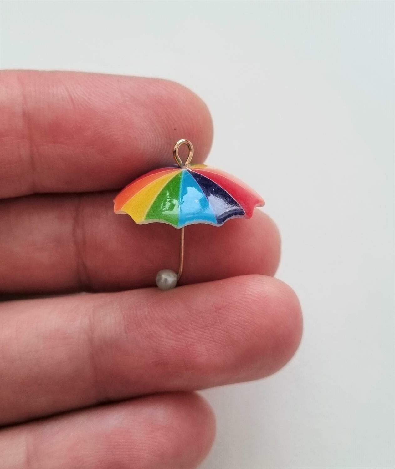 1 st berlock, charm, hänge, miniatyr - Paraply i fina färger