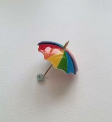 1 st berlock, charm, hänge, miniatyr - Paraply i fina färger