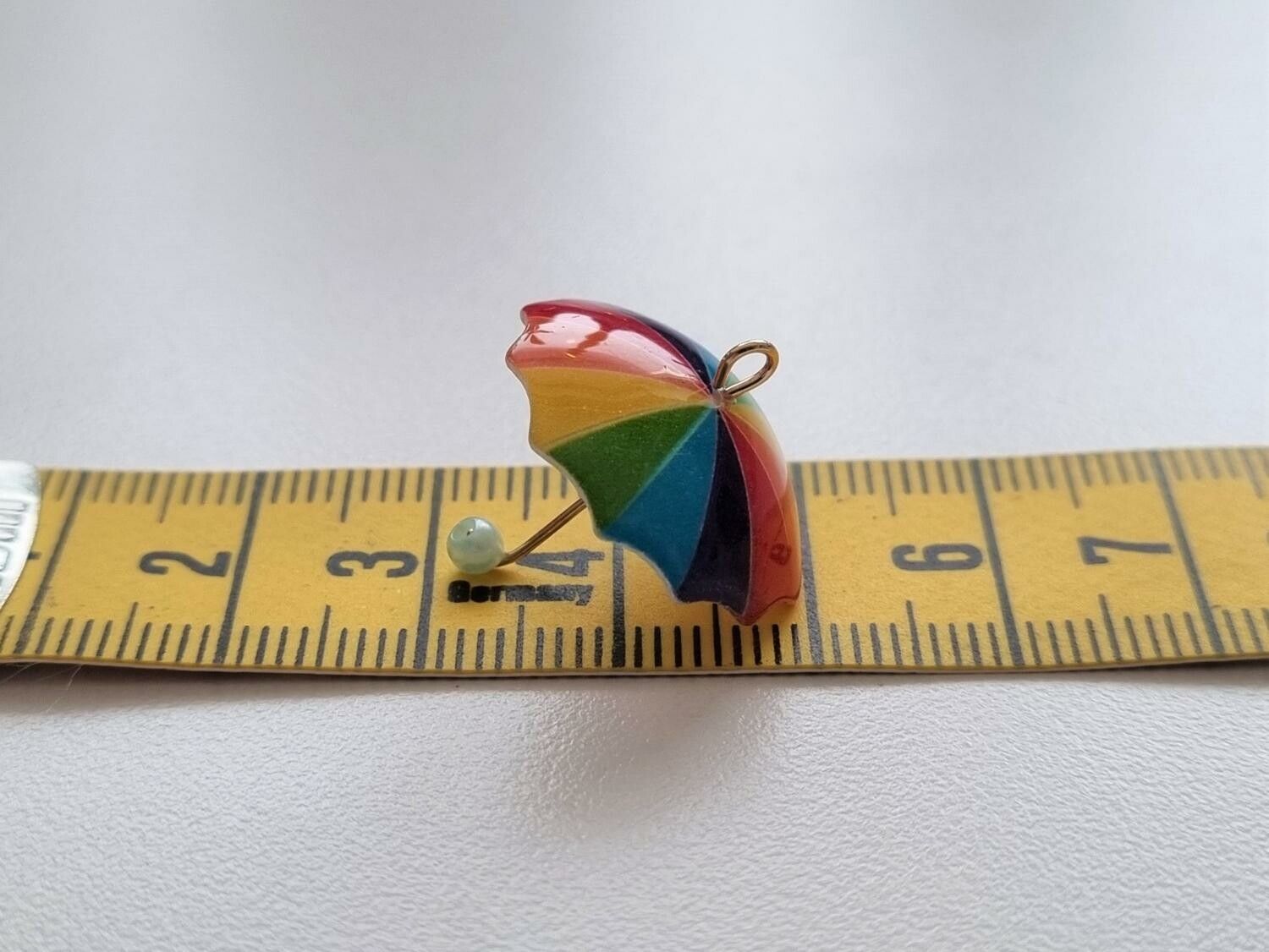 1 st berlock, charm, hänge, miniatyr - Paraply i fina färger