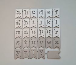 Scrapbooking, dies, cutting dies (engelska alfabetet)