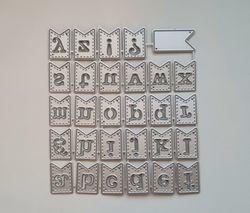 Scrapbooking, dies, cutting dies (engelska alfabetet)
