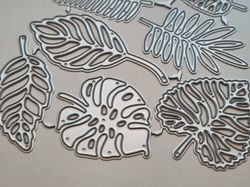 Scrapbooking, dies, cutting dies (7 st blad / löv)