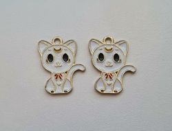 2 st Katter, Kattberlocker. Berlocker / charms för smyckestillverkning