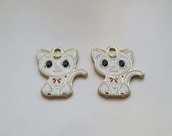 2 st Katter, Kattberlocker. Berlocker / charms för smyckestillverkning