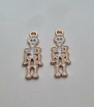 2 st Skelett, Skeleton. Berlocker / charms för smyckestillverkning