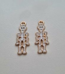 2 st Skelett, Skeleton. Berlocker / charms för smyckestillverkning