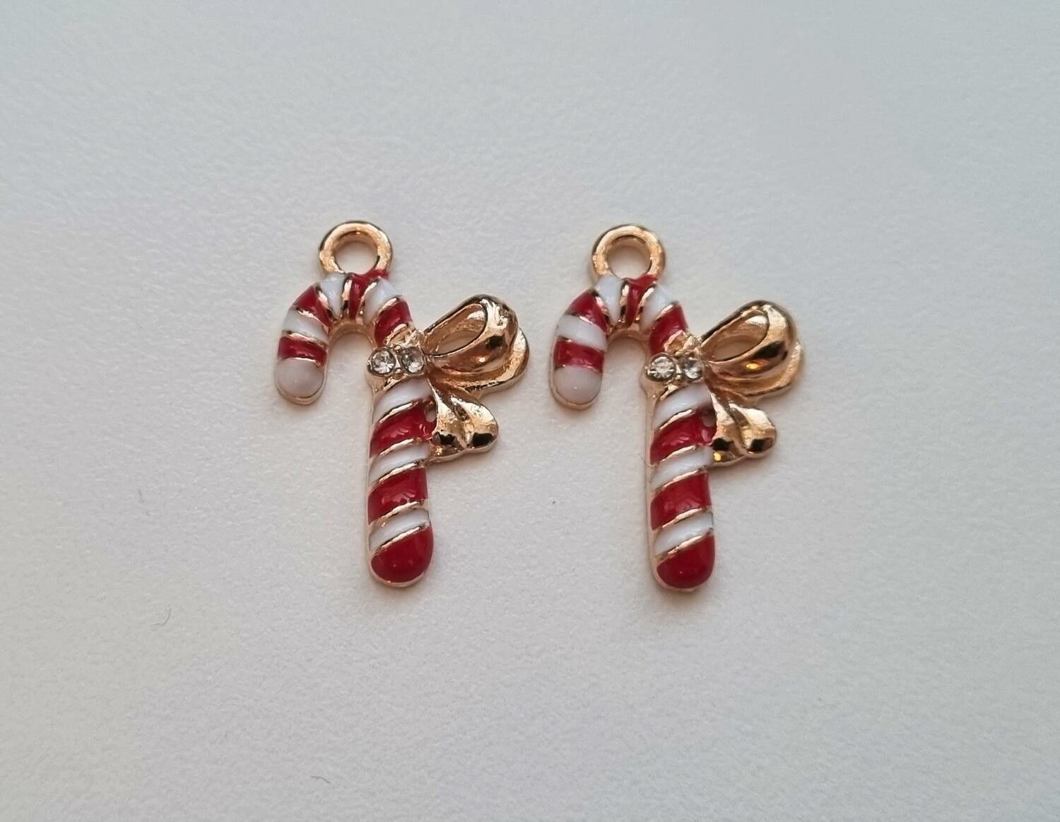 2 st polkagrisar hängen / berlocker / charms till jul (variant 2)