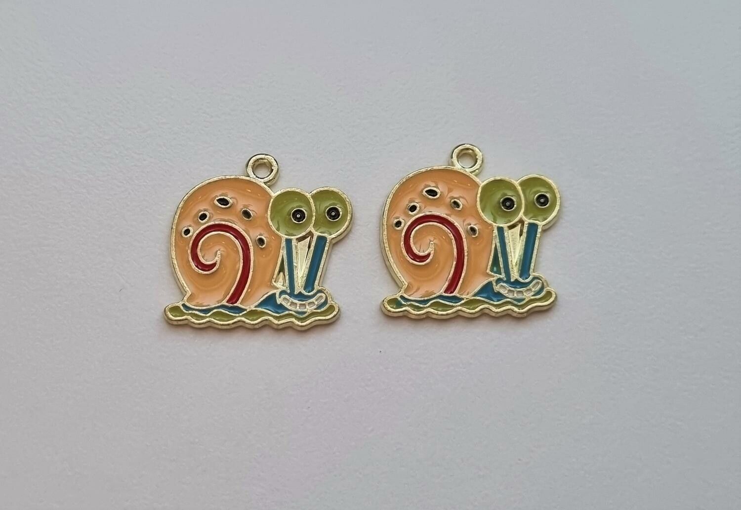 2 st Sniglar hängen / berlocker / charms till smyckestillverkning