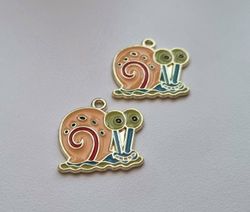 2 st Sniglar hängen / berlocker / charms till smyckestillverkning