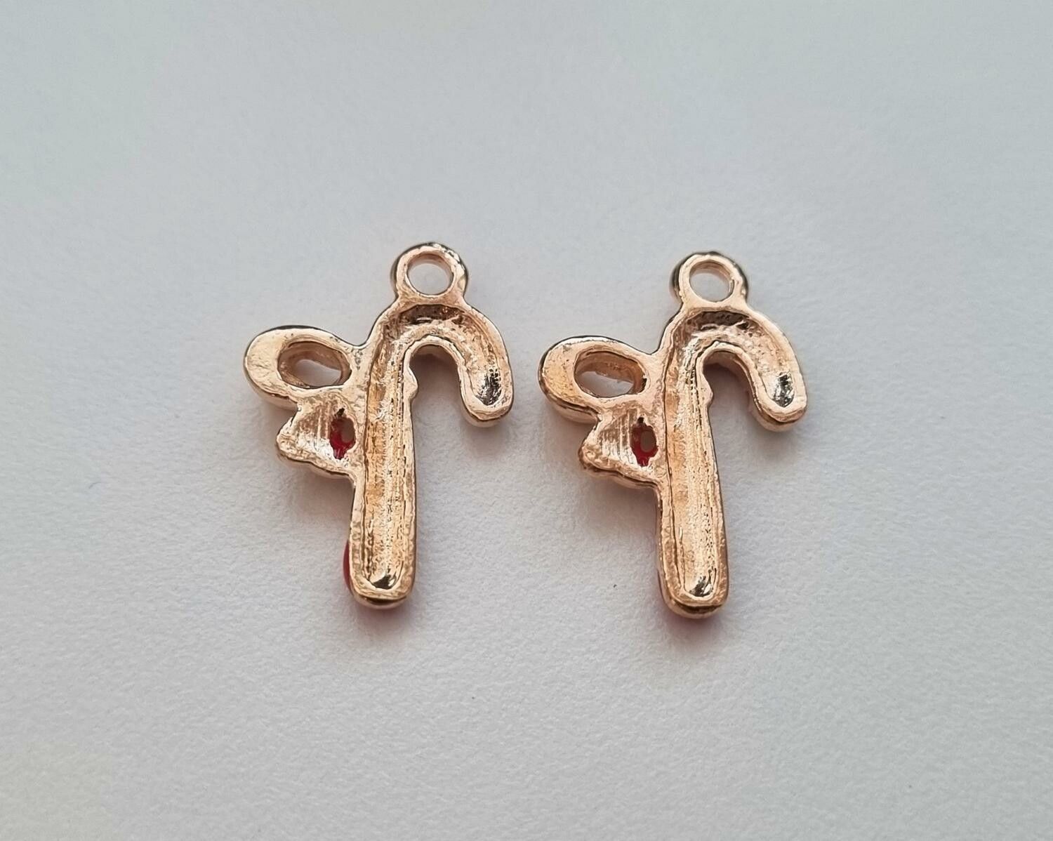 2 st polkagrisar hängen / berlocker / charms till jul (variant 2)