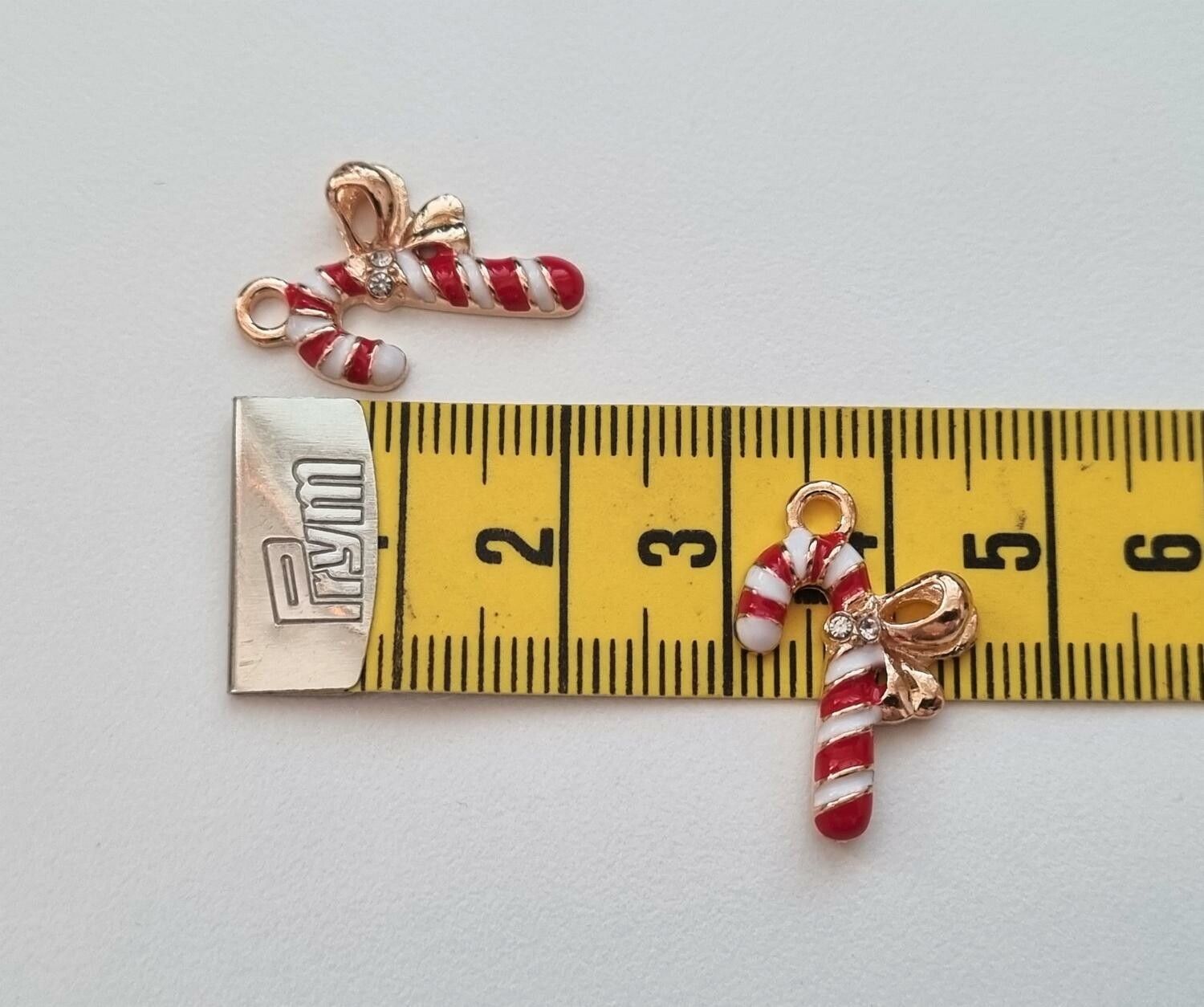 2 st polkagrisar hängen / berlocker / charms till jul (variant 2)