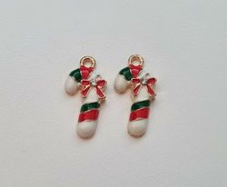 2 st polkagrisar hängen / berlocker / charms till jul (variant 1)