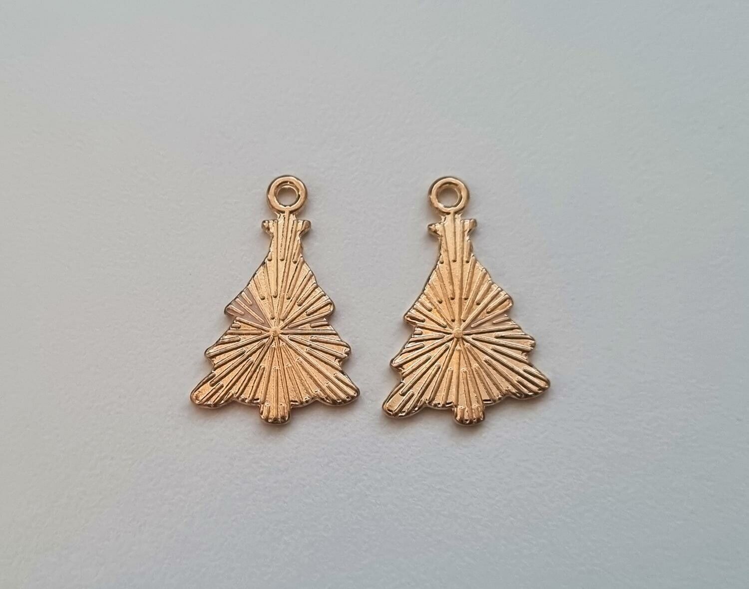2 st Julgransberlock, julgranar, berlocker / charms för smyckestillverkning