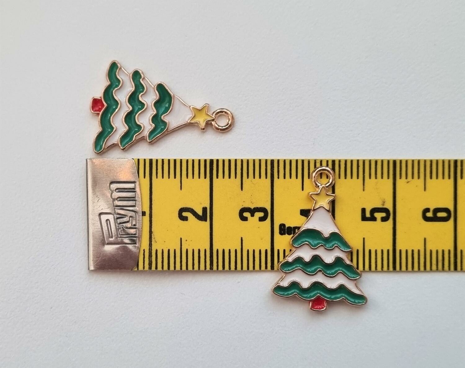 2 st Julgransberlock, julgranar, berlocker / charms för smyckestillverkning