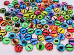 100 st drakögon kattögon i glas, glasinfattningar, miniatyrer (8 mm)