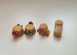 4 st Stubbar - miniatyrer / figuriner för dockskåpet, tittskåp mm