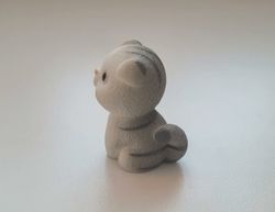 Handmålad gråsvart katt, miniatyrer, figuriner (variant 3)
