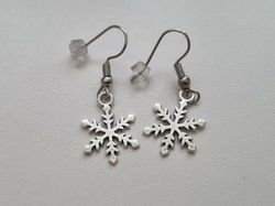 Örhängen Snöflingor, antiksilverfärgade