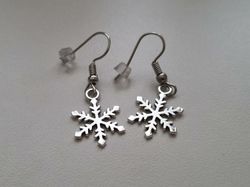 Örhängen Snöflingor, antiksilverfärgade