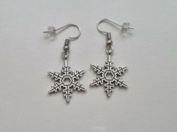 Örhängen Snöflingor, antiksilverfärgade