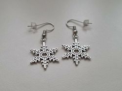 Örhängen Snöflingor, antiksilverfärgade