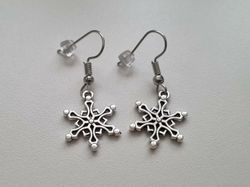 Örhängen Snöflingor, antiksilverfärgade