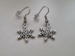 Örhängen Snöflingor, antiksilverfärgade