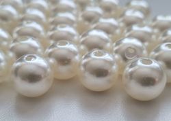 20 st grå/vita pärlor, beads (12 mm)