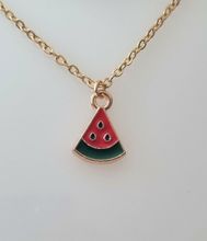 Halsband med en melonbit, melon (45 cm lång kedja)
