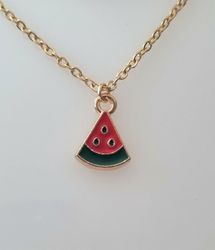 Halsband med en melonbit, melon (45 cm lång kedja)