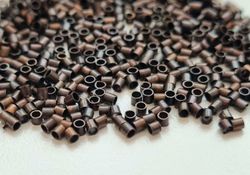 450 st kopparfärgade klämpärlor, crimp beads (1,5 mm)