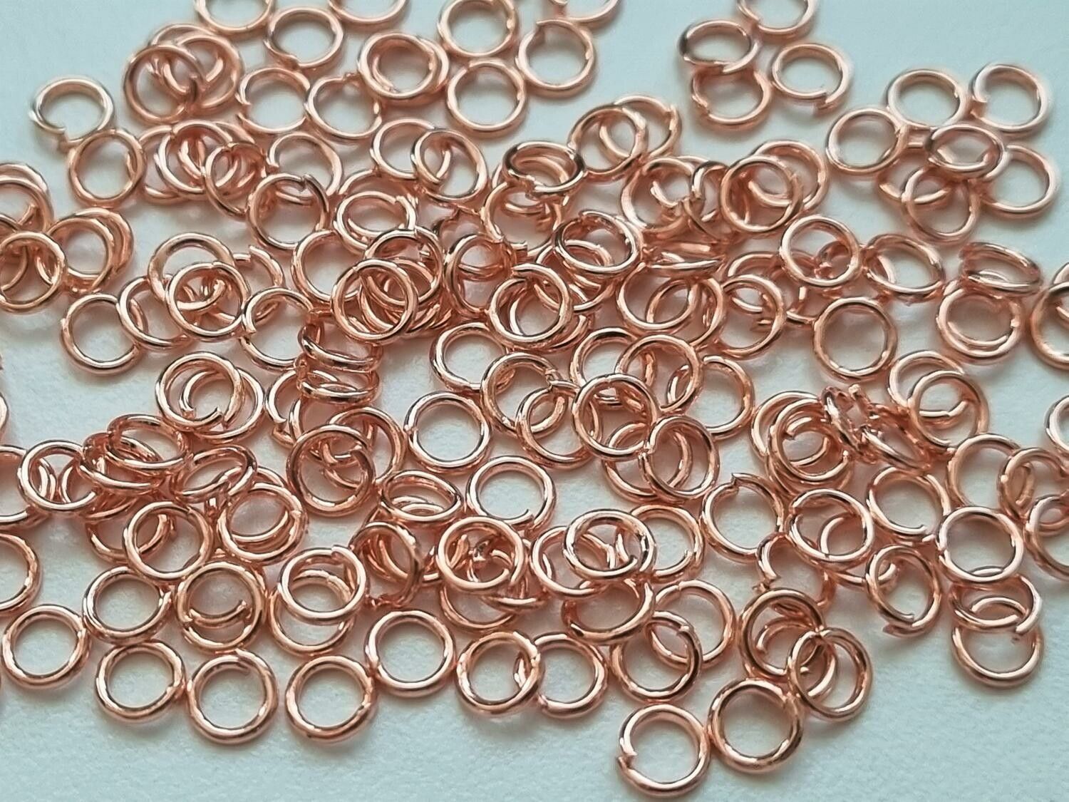 100 st jumprings / bindringar (4 mm, roseguld)