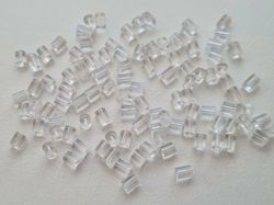 50 st pluppar bakstycken stoppers för örhängen (cylinderformade)