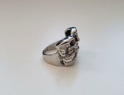Silverfärgad ring - Komedi och tragedi (17,7 mm innermått, vikt 7 gram)