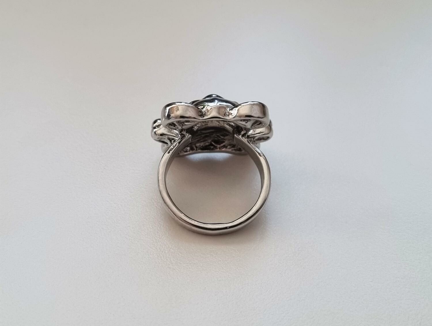 Silverfärgad ring - Nalle / nallebjörn (17,6 mm innermått, vikt 10,5 gram)