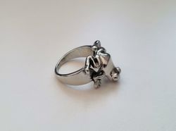Silverfärgad ring - Groda / padda (18,1 mm innermått, vikt 7 gram)