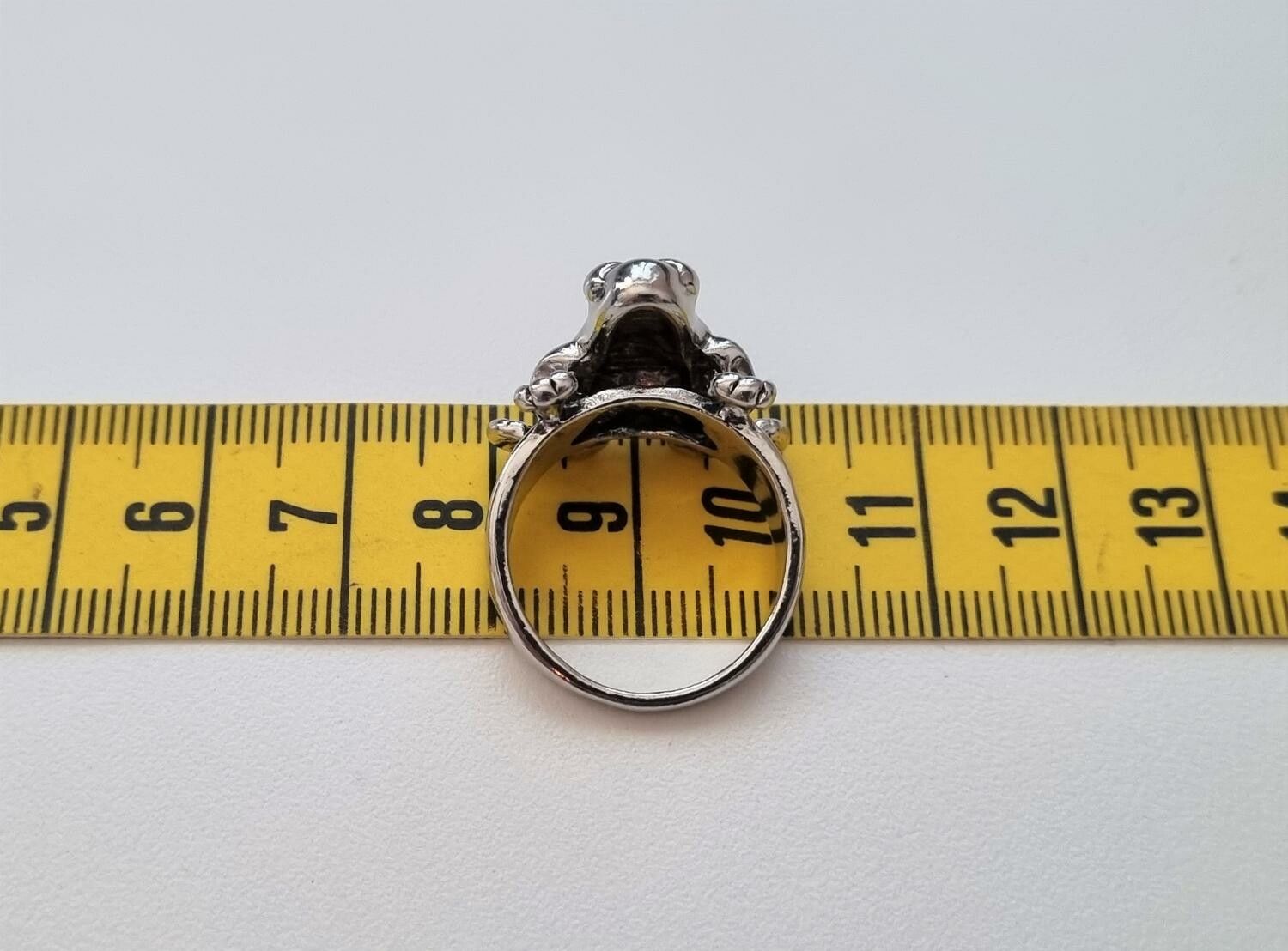 Silverfärgad ring - Groda / padda (18,1 mm innermått, vikt 7 gram)