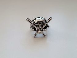 Silverfärgad ring - Dödskalle (17,3 mm innermått, vikt 9 gram)