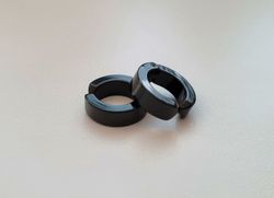 Örhängen Clips i rostfritt stål (Svart)